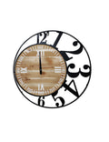 Orologio industrial number metallo legno Brandani cm. 60