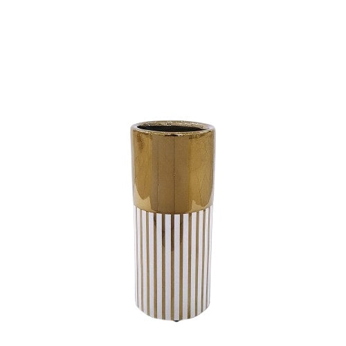 Vaso oro cm.11x11x25 cilindrico
