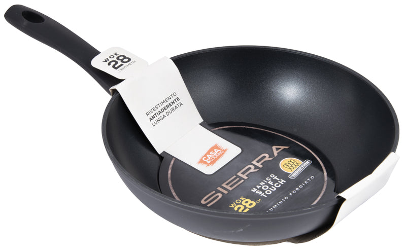 Wok Sierra cm.28 Induzione con manico in  SOFT TOUCH C&COOK