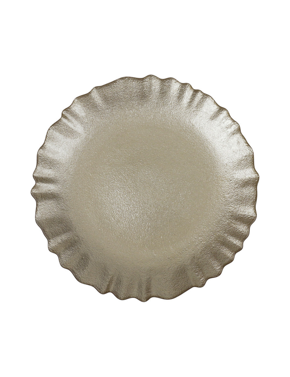 Piatto Lurex champagne cm. 28 vetro Brandani