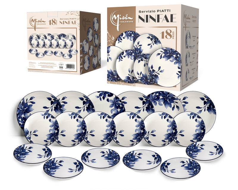Servizio piatti 18 pezzi Ninfae Mise