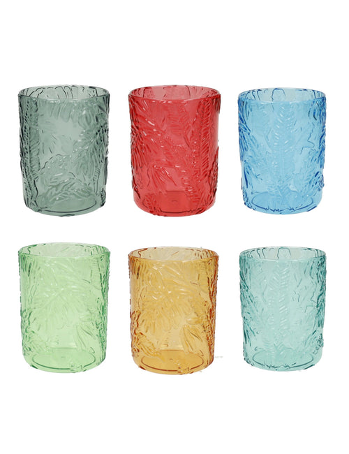 Bicchiere Tropical colori assortiti set 6 pezzi  misure  8x10,5 h    400ML