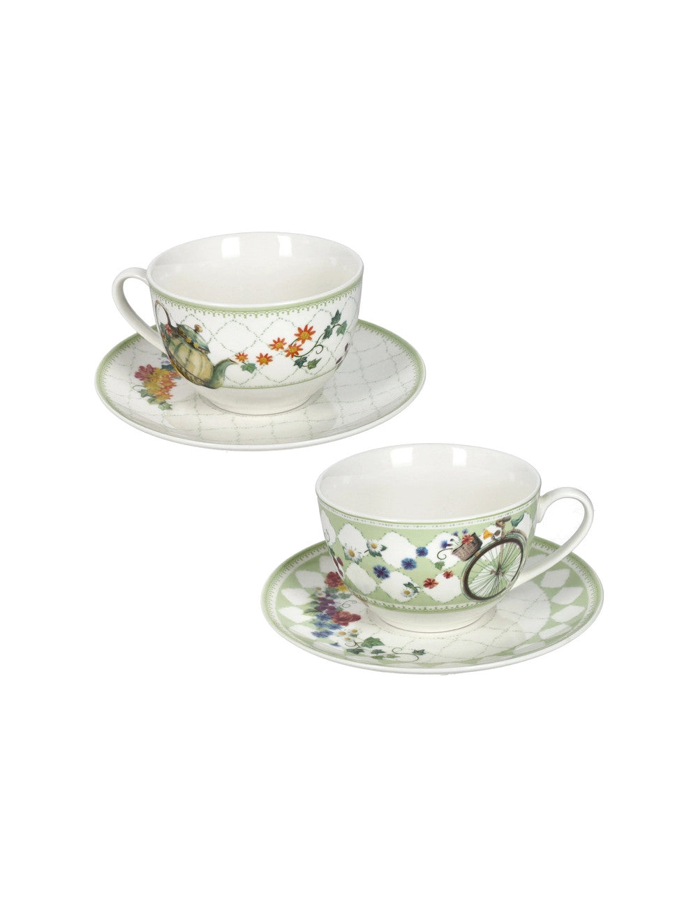 Tazza THE Wonderland Mongolfiera Brandani set 2 pezzi New Bone China misure  15x7,5h  200 ML