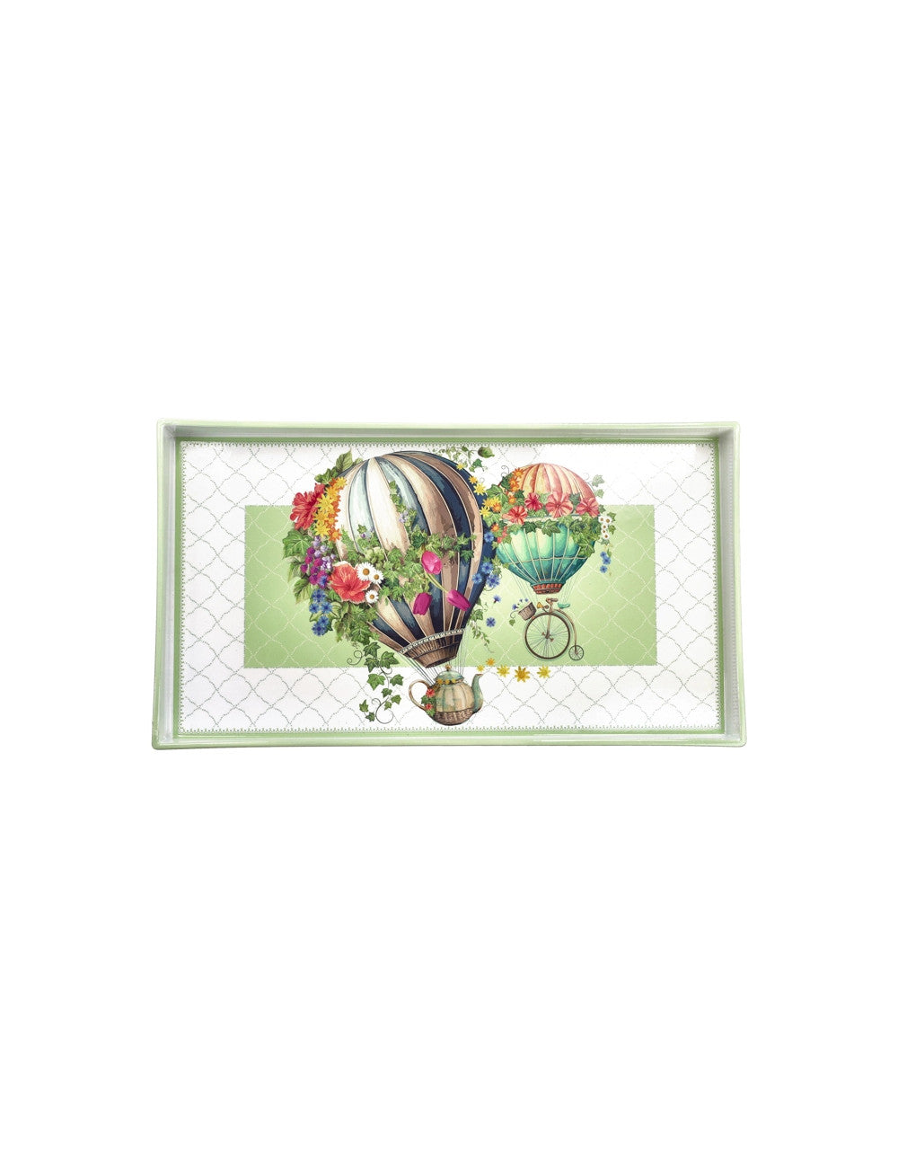 Vassoio Cabaret Wonderland EPR decoro Mongolfiera Brandani misure 34x19x3