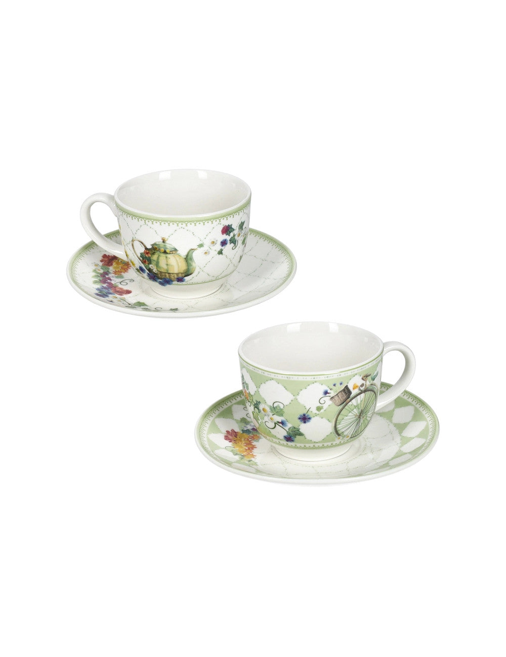 Tazza caffè Wonderland decoro Mongolfiera set 2 pezzi New Bone China Brandani cm. d11x6  ML 70