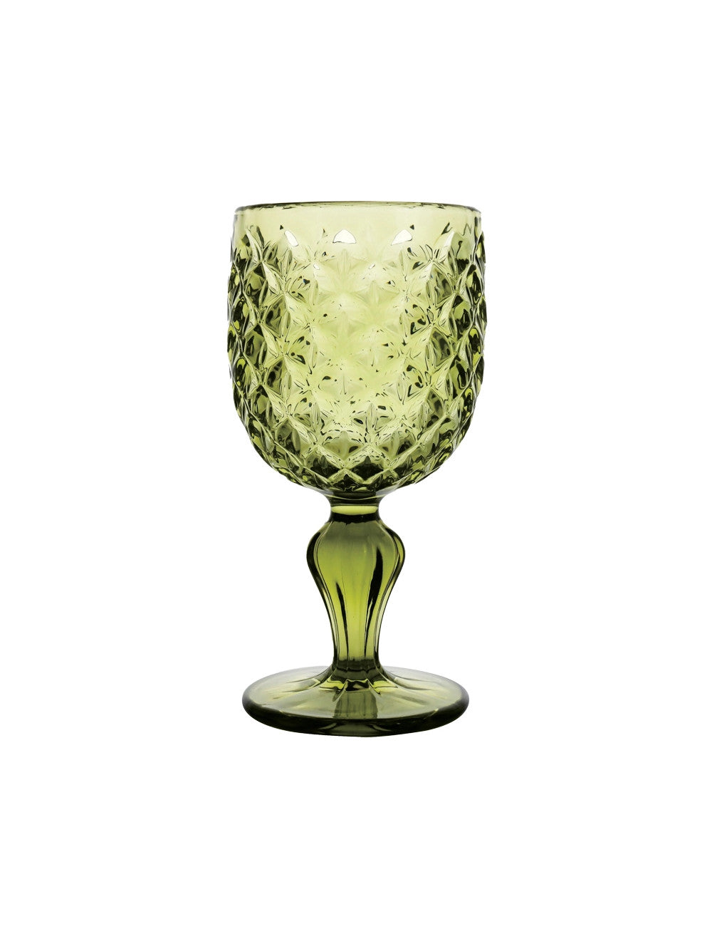 Calici bicchieri set 6 pezzi in vetro verde Brandani cm.d8,5x17h   CL32