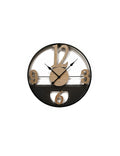 Orologio da parete Vienna in metallo e legno cm. d90 meccanismo a batteria AA Brandani