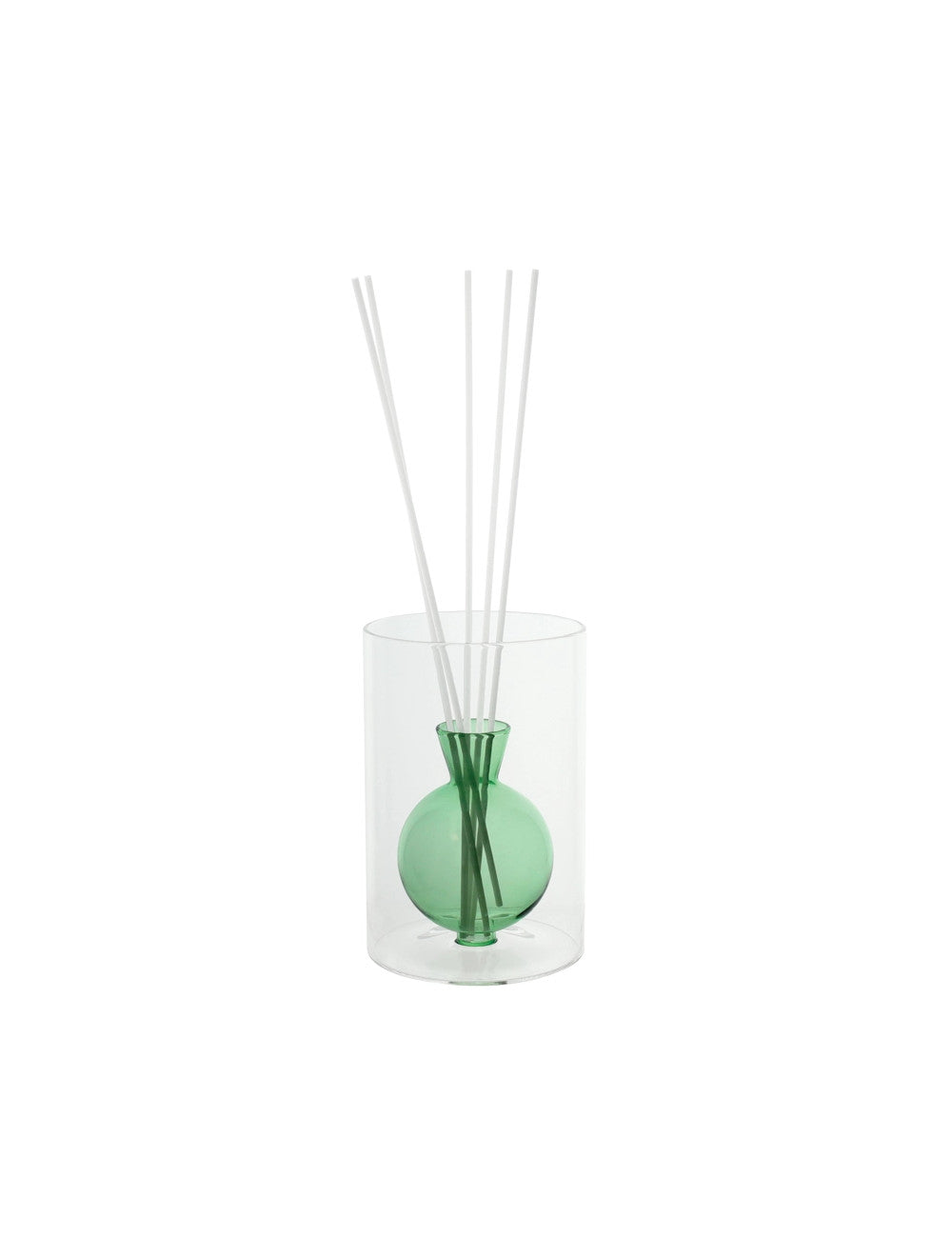 Diffusore di fragranza Olpe verdevero con bastoncini fibra Wood cm. 10x15h<br /> Brandani