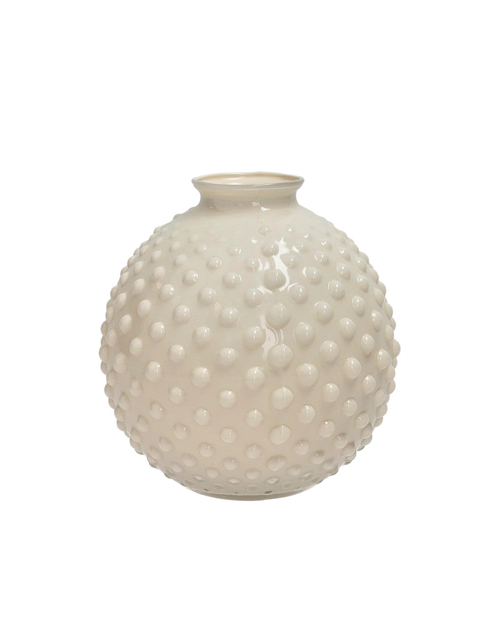 Vaso Bolle avorio vetro D.16 cm. 16x17h Brandani