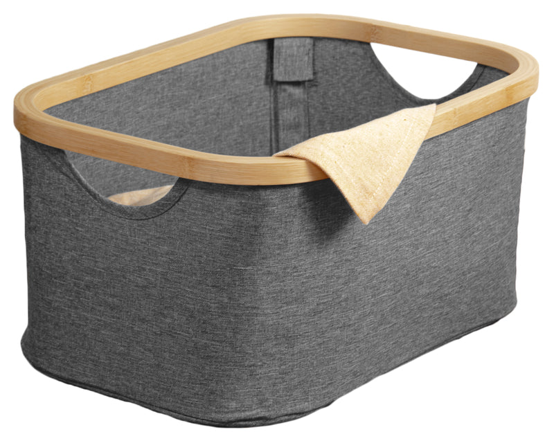 Cesta rettangolare bamboo 16 LT cm. 38x26x16 grigio