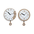 Orologio da parete con pendolo in mdf a batteria 2xaa 24x33xh.3 cm design assortiti  in scatola regalo