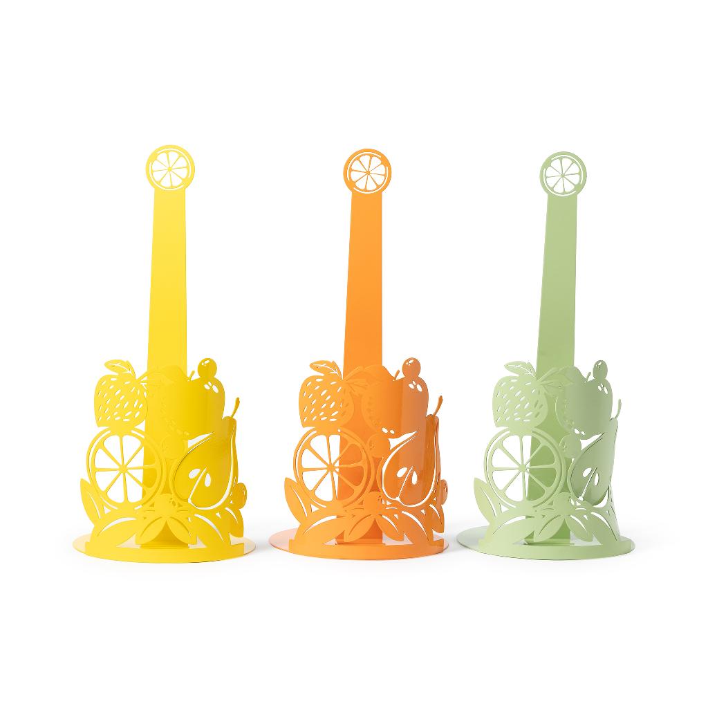 Portatotolo in metallo decorato d.15xh.33 cm colori assortiti<br />