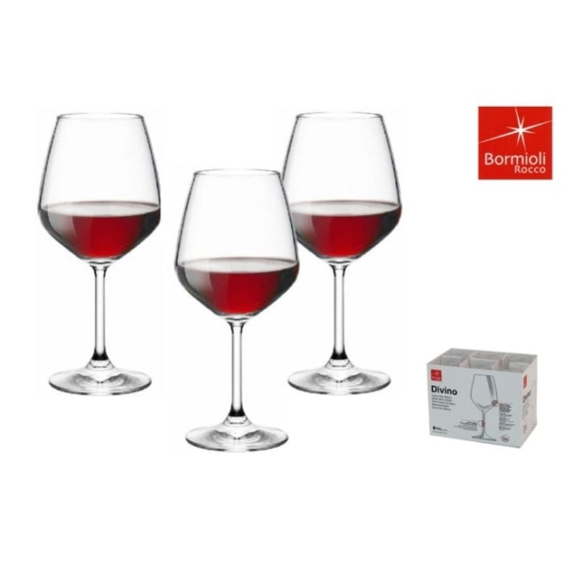 Calici Divino vino rosso  confeziome 6 pezzi cl.53 Bormioli  h. 21,3 cm.