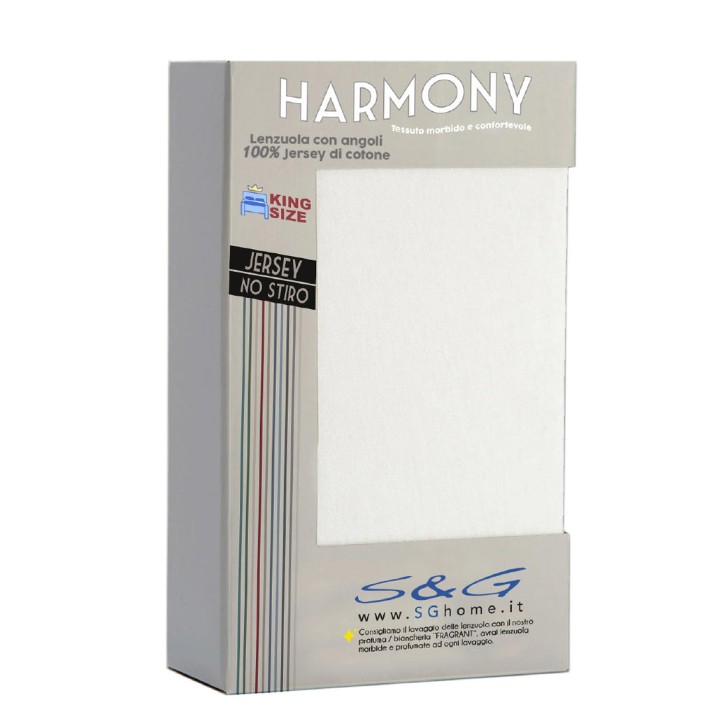 Harmony no stiro 100%  160 GSM cotone Jersey  lenzuolo sotto matrimoniale 2 piazze cm. 180x200+30 cm. angolo a cappuccio sempre teso colori assortiti come da foto<br />