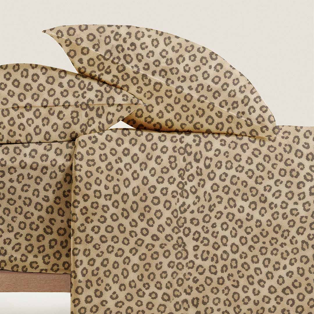 Completo letto matrimoniale lenzuola percallino stampato