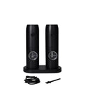 Macina sale e pepe elettrico ricaricabile con supporto set 2pz abs cm. 16,5x20h Brandani