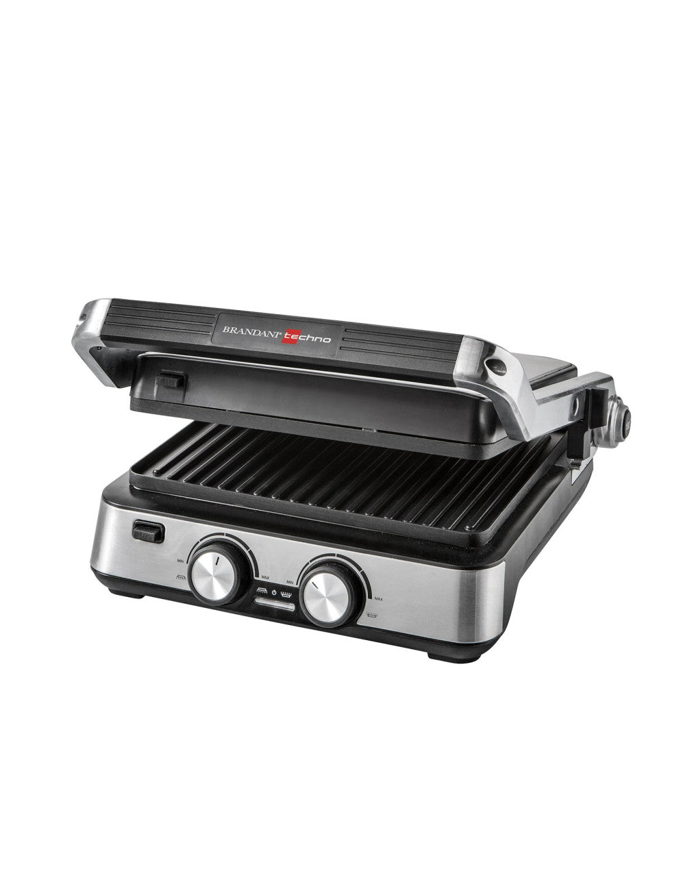 Grill apribile con doppia piastra antiader tec col inox 34x34x18,5 Brandani