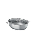 Cuoci arrosti executive inox e alluminio con coperchio vetro cm.40x29x18 Brandani