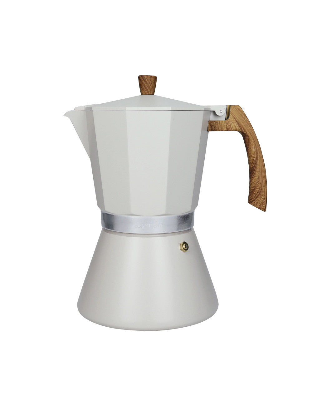 Caffettiera tuttinsieme tortora 12 tazze alluminio cm. 19,5x14x24h Brandani