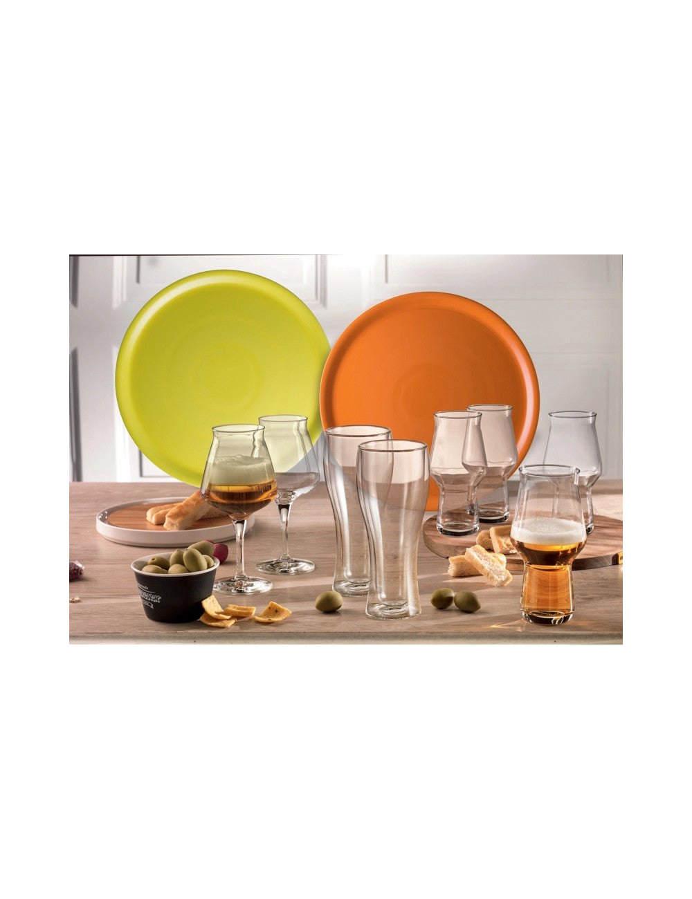 Bicchiere birra icaro in vetro wall set 2 pz capacità 45 cl. Cm. 6,5x15,5h Brandani