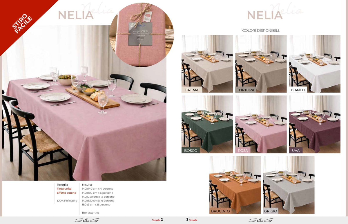 Tovaglia Neila cm.14x140  Stiro  Facile effetto cotone 100% poliestere Tinta Unita