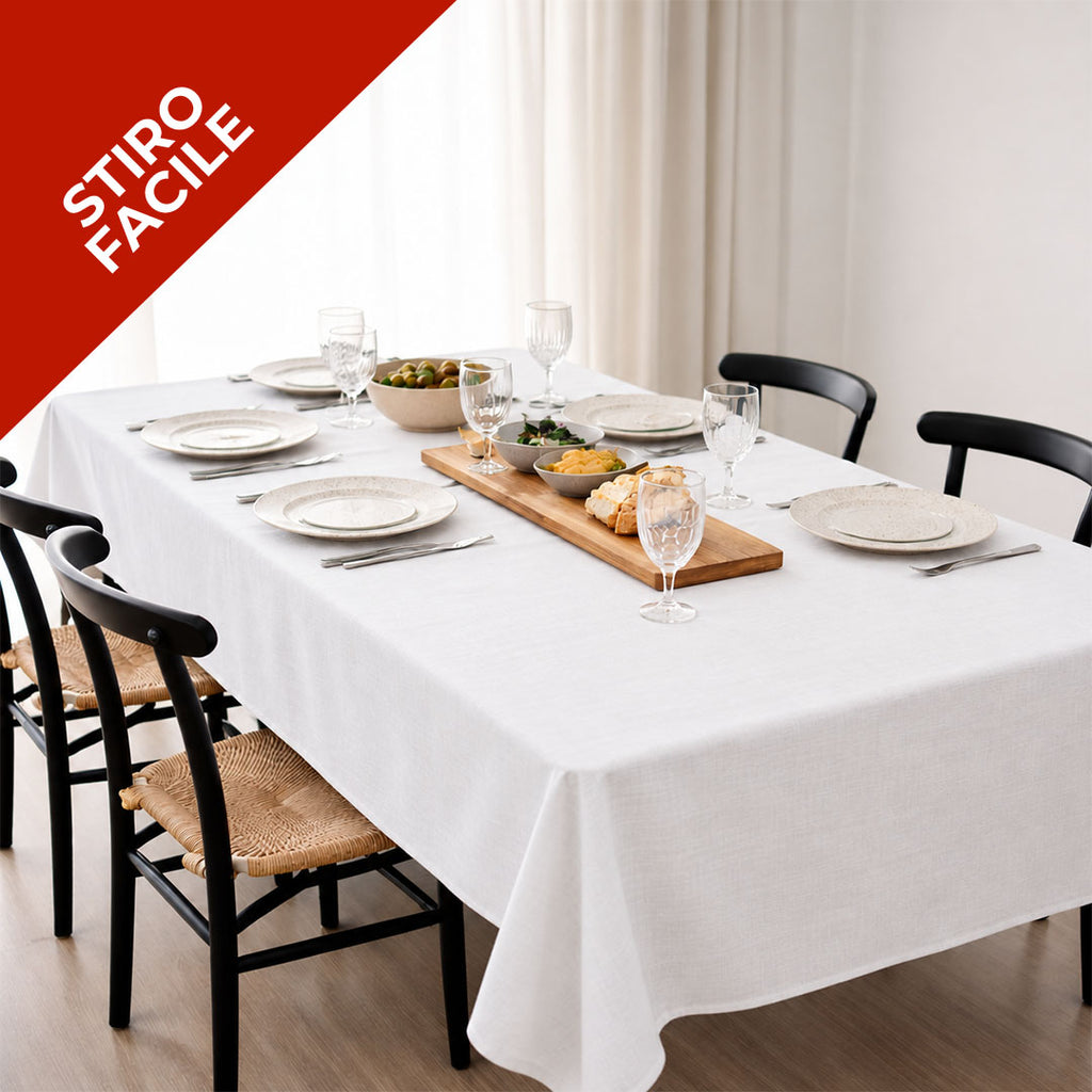 Tovaglia Neila cm.14x140  Stiro  Facile effetto cotone 100% poliestere Tinta Unita