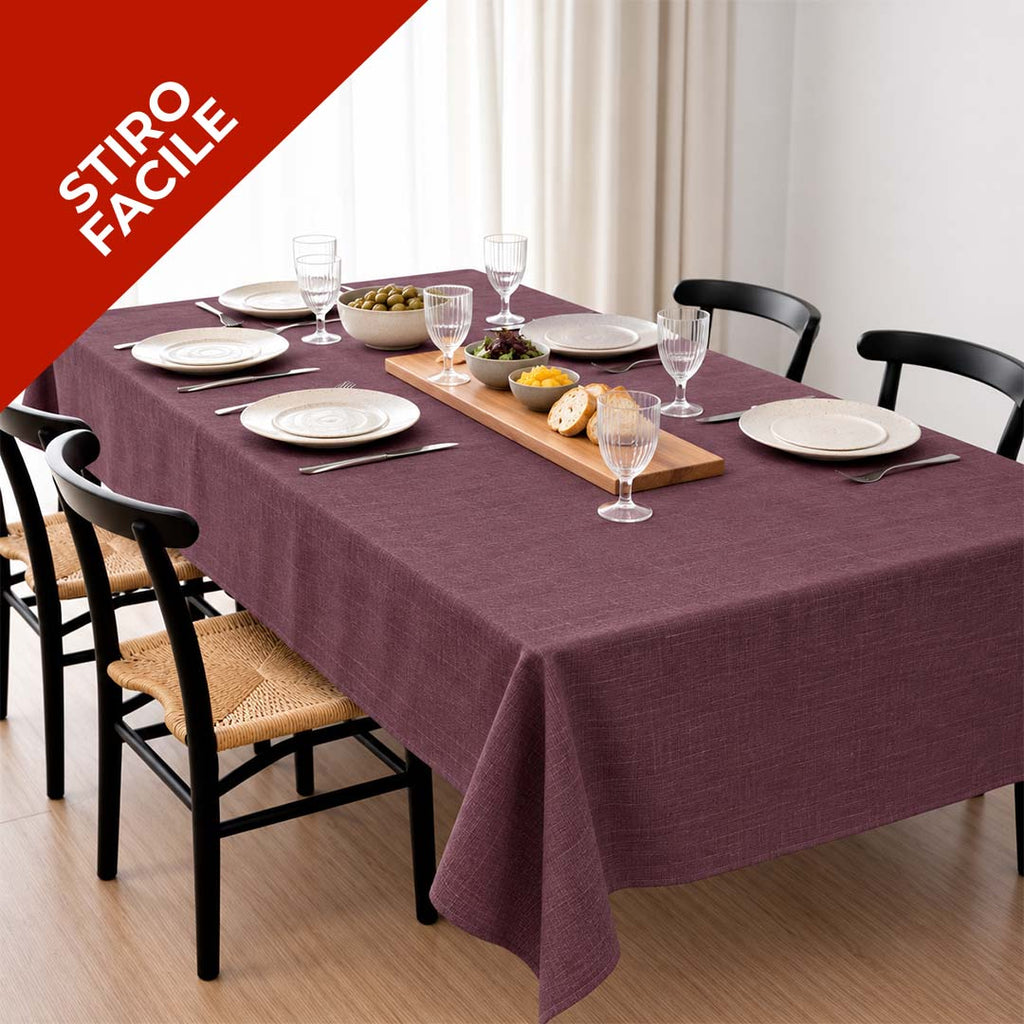 Tovaglia Neila cm.14x240  Stiro  Facile effetto cotone 100% poliestere Tinta Unita