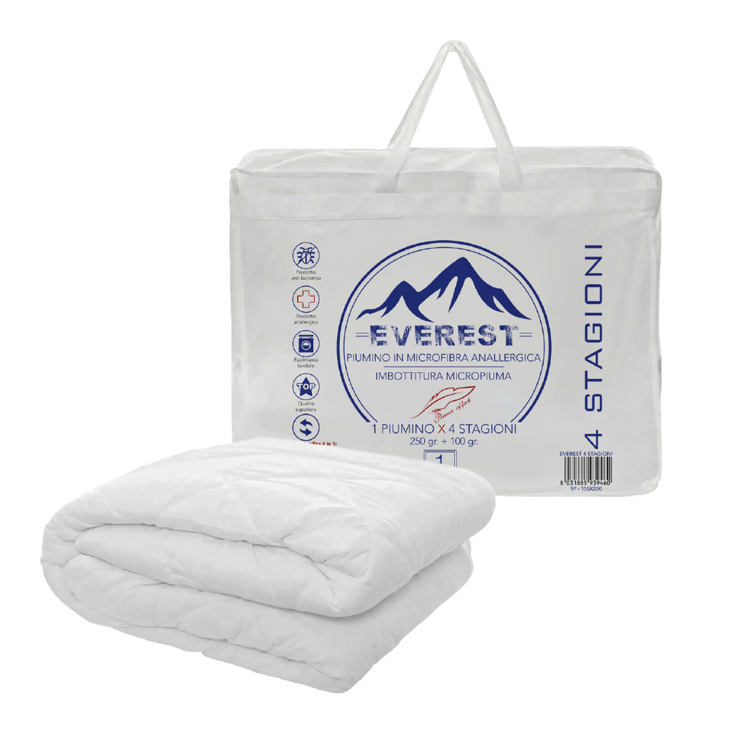 Everest imbottitura copripiumino invernale tessuto in microfibra 100% imbottitura 100% micropiuma in poliestere 350 g/m matrimoniale cm. 250x200