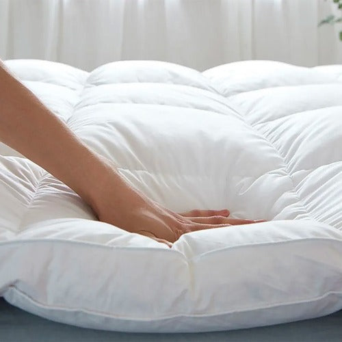 Elite topper in micropiuma 800 g/m h. 9 cm con fodera di cotone satin cm. 120x200 una piazza e mezzo