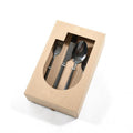 Set 24 posate nere lucide in acciaio in scatola regalo