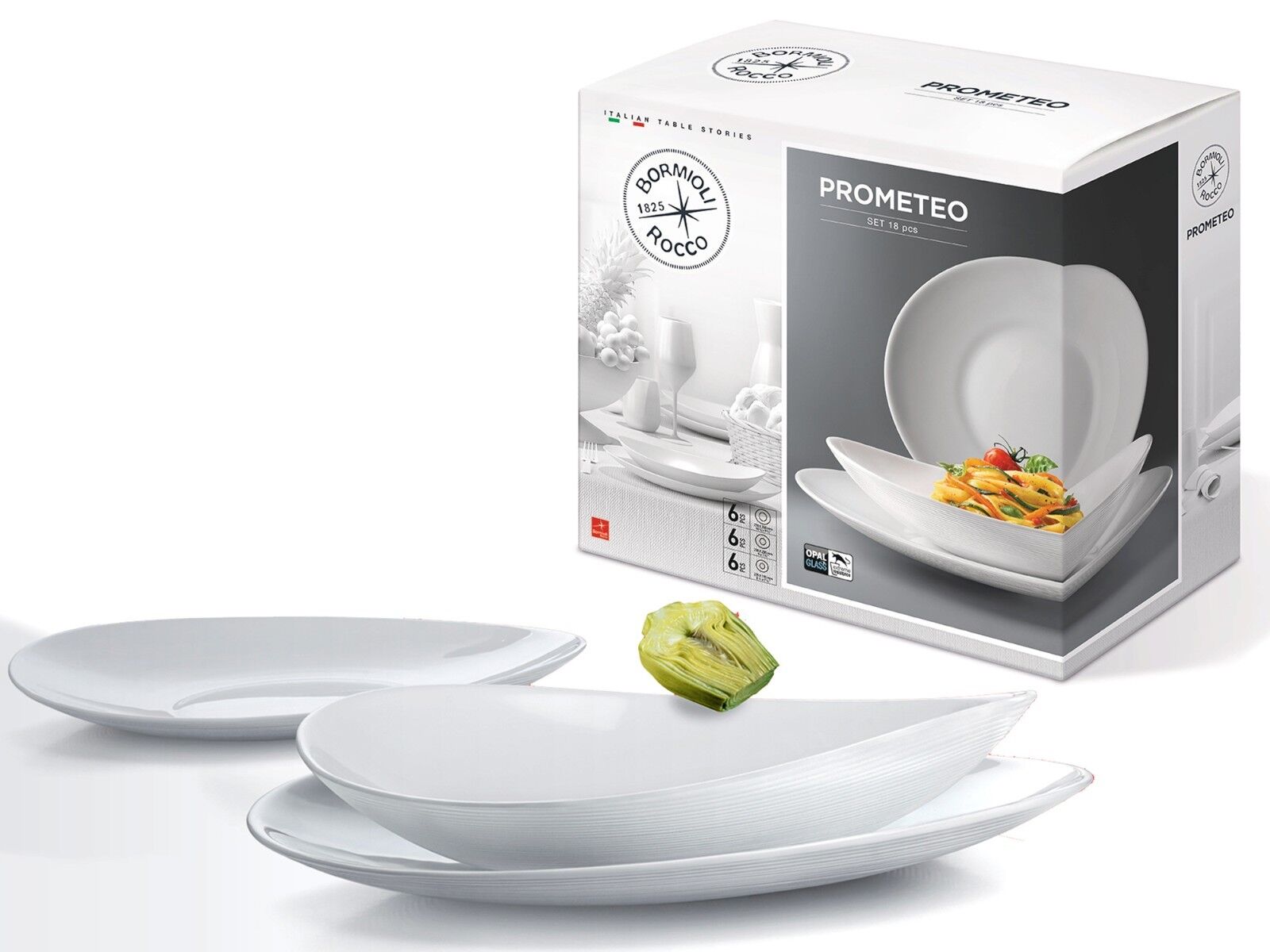 Servizio piatti 18pz prometeo Bormioli