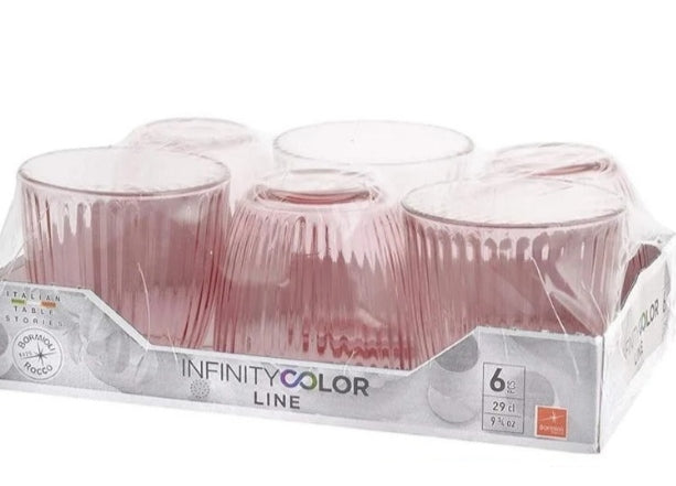 Bicchiere line lilac acqua rose 6pz cl29 Bormioli