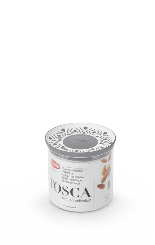 Barattolo ermetico tondo Tosca LT 0,7 stone Grey-Bianco