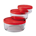 Tris gelo box con capsula rossa contenitori in vetro frigo