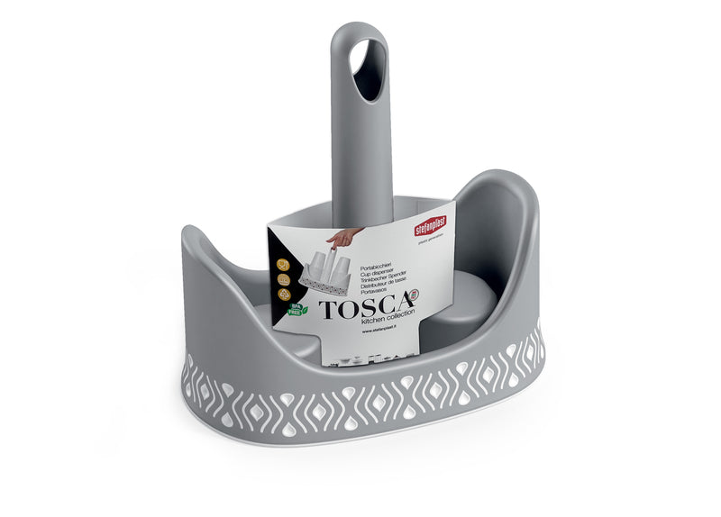 Porta bicchieri tosca cm23x13xh23 stone grey/bianco