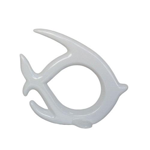 Pesce bianco in ceramica cm.18,3