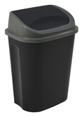 Pattumiera newton basculante lt50 nera e argento c&l