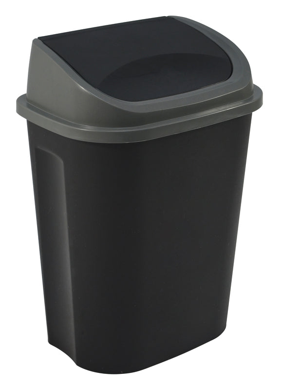 Pattumiera newton basculante lt50 nera e argento c&l