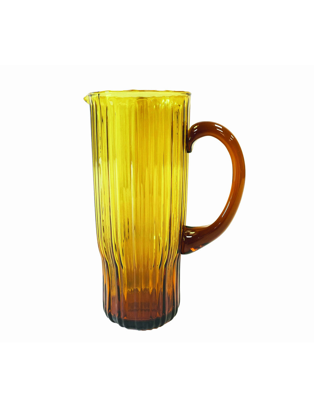 Caraffa plisse' ambra vetro Capacità 1 lt cm. 9,5x15,5x22,5H Brandani