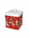 Barattolo quadro elfomagia rosso metal 13x13x16h