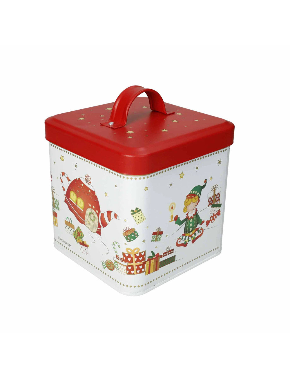 Barattolo quadro elfomagia bianco metal 13x13x16h