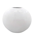 Vaso schiacciato in ceramica bianco cm.32