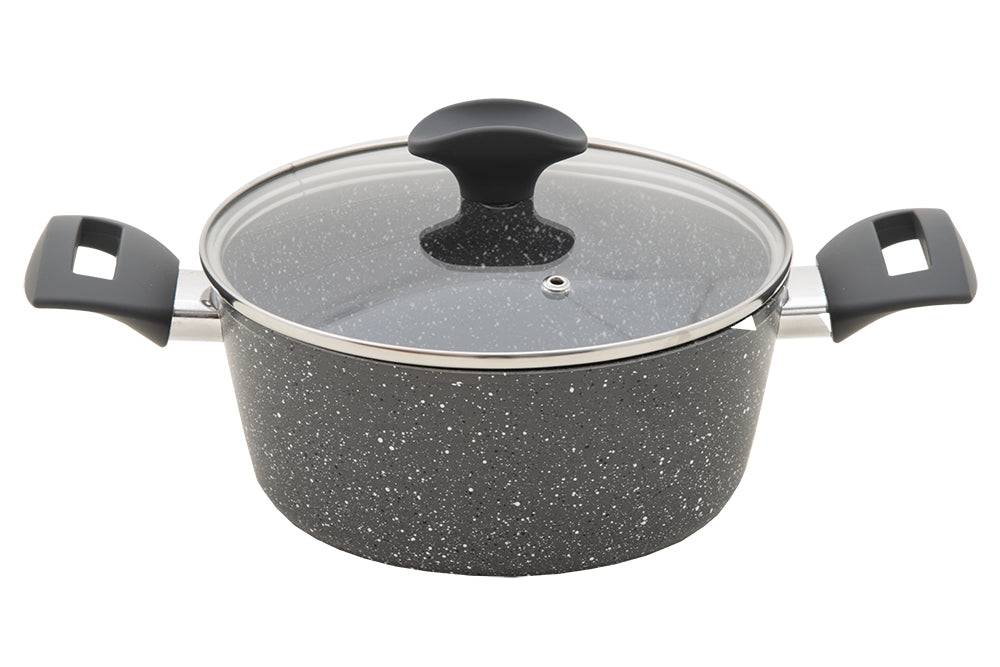 Casseruola Elite stone cm. 20 con due manici e coperchio